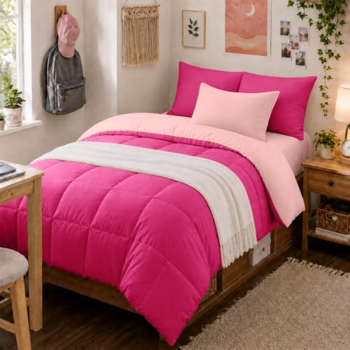 Anluoer Twin Comforter Set, 5 Piece Bed in a Bag Twin Bedding Sets