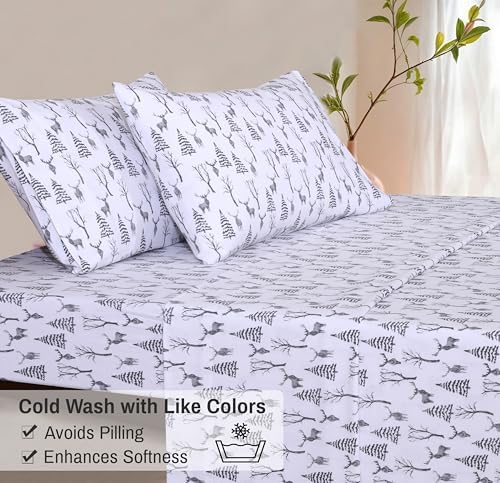RUVANTI Flannel Sheets Set Full Size, Dry Winter