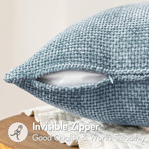 MIULEE Decorative Couch Throw Pillow Covers 20x20 Inch Light Blue 2 Pack