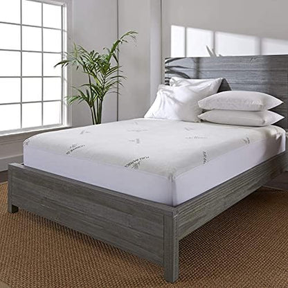 California King Mattress Protector by PURE BAMBOO, Waterproof - Viscose Derived from Bamboo, Breathable, Noiseless Mattress Cover Protects Against Moisture, Spills, Stains (California King)