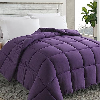 Down Alternative Comforter Purple Twin Size - All Season Duvet Insert