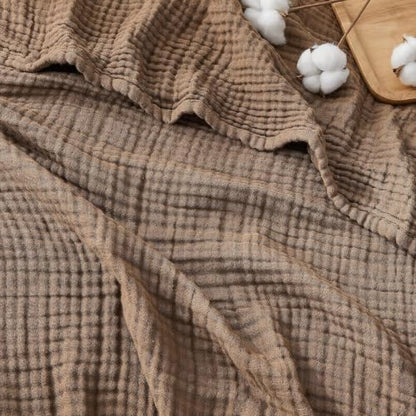 EMME Muslin Blankets for Adults Brown Small Blanket 40" x 50"