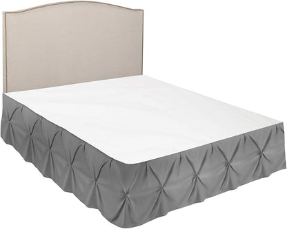 Nestl Dark Grey Bed Skirt Cal King Size, Pinch Pleat Cal King Bed Skirt, 14" Inch Drop Cal King Bedskirt, Hotel Quality Grey Bed Skirts, Microfiber Bedskirt for Cal King Bed, Grey Cal King Bed Skirt