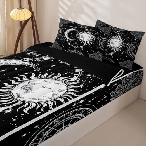 Feelyou Sun Moon Constellation Comforter Set Queen Size Kids Boys Girls