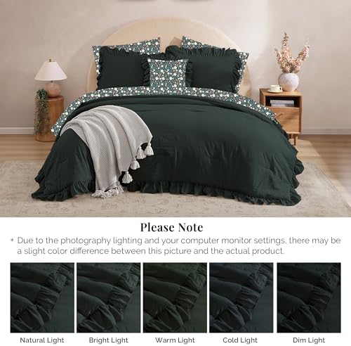BLOOMHAVEN California King Comforter Set-7 Pieces Ruffle Bedding