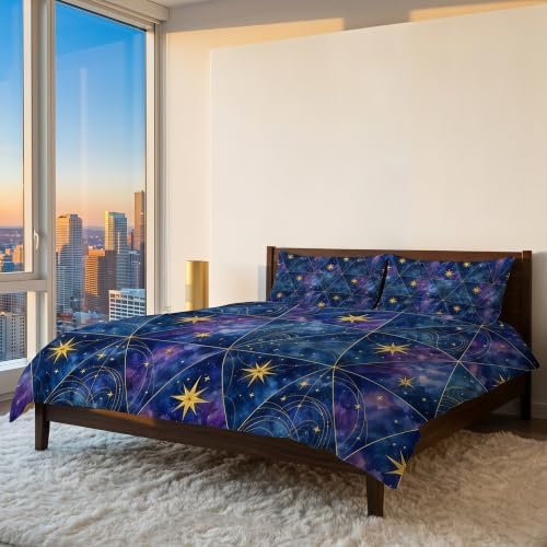 Celestial Comforter Set Full/Queen, Geometric Bedding for Teens Girl