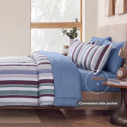 Monbix Twin XL Comforter Set-5 Pieces Soft Bed in a Bag Twin Bedding Sets