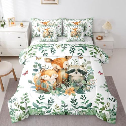 Erosebridal Cartoon Animals 7 Pieces Bedding Set Queen Size