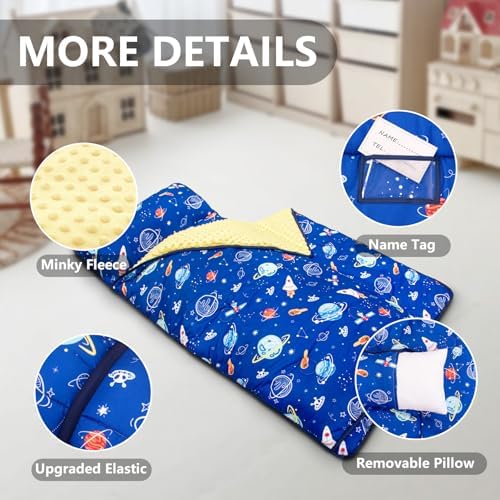 Primlect Toddler Nap Mat with Pillow, Thickened Extra Large Sleeping Bag