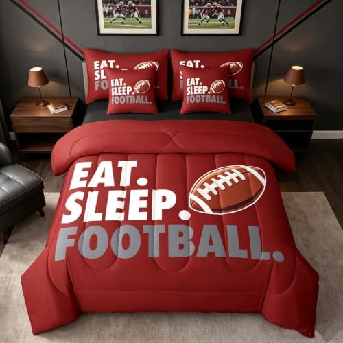 Erosebridal Football Comforter Set Twin 7 Pcs