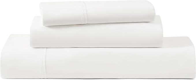 UGG Hedi Twin XL Sheet Set 3-Piece Luxury Cooling Sheets Deep Pockets Premium Bedding with 1 Pillow Sham Hypoallergenic Machine Washable Soft Lightweight Bed Set for Dorm or Kids Bed, Twin XL, White