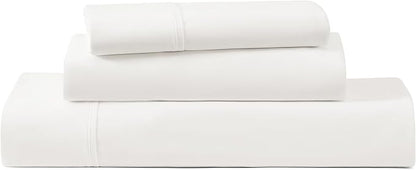 UGG Hedi Twin XL Sheet Set 3-Piece Luxury Cooling Sheets Deep Pockets Premium Bedding with 1 Pillow Sham Hypoallergenic Machine Washable Soft Lightweight Bed Set for Dorm or Kids Bed, Twin XL, White