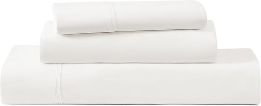 UGG Hedi Twin XL Sheet Set 3-Piece Luxury Cooling Sheets Deep Pockets Premium Bedding with 1 Pillow Sham Hypoallergenic Machine Washable Soft Lightweight Bed Set for Dorm or Kids Bed, Twin XL, White