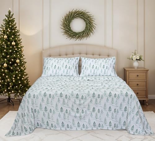 RUVANTI Flannel Sheets Set Full Size, Alpine Serenity