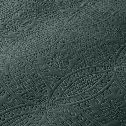 akkialla Forest Green Twin Quilt Set,Ultrasonic Lightweight Bedspread Coverlet for Modern Minimalist Bedroom,Soft Microfiber Coin Pattern Bedding,2-Piece (1 Quilt,1 Pillow Sham)