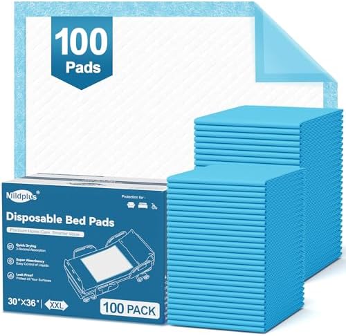 MILDPLUS 100 Count Disposable Bed Pads 30''X36'', Super Absorbent Underpads