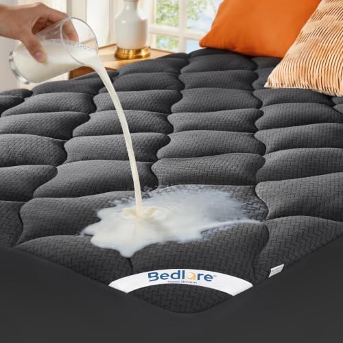 BEDLORE Waterproof Full Size Mattress Pad, Breathable Mattress Protector with 6-15 Inch Deep Pocket, Quilted Fitted Mattress Topper Bed Cover, Noiseless & Machine Washable