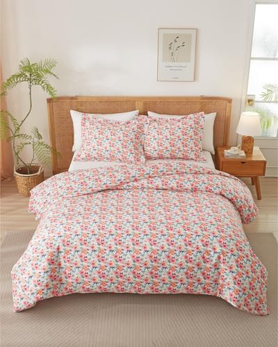 Duvet Cover Queen Size - Floral Duvet Cover - 3 Piece - Blush Bouquet