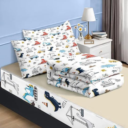 Nesker Dinosaur Full Zipper Bedding for Boys, 3-Piece-All-in-one