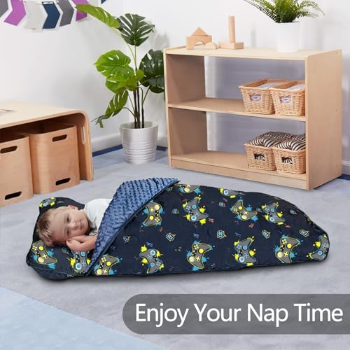 Primlect Toddler Nap Mat with Pillow, Thickened Extra Large Sleeping Bag