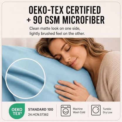 CozyLux Queen Sheet Set 6-Piece, 21-Inch Deep Pocket, Soft Brushed Feel