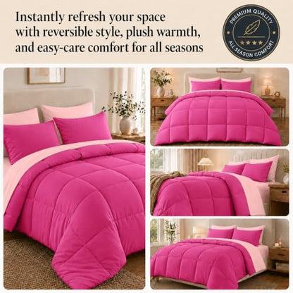 Anluoer Queen Comforter Set 7 Piece, Soft Bed in a Bag Queen Bedding Sets