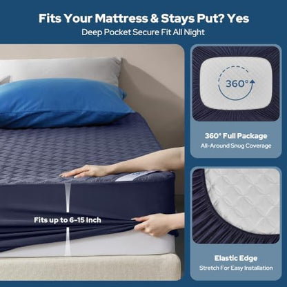 BEDLORE Waterproof Twin XL Mattress Protector, Deep Pocket, College Dorm