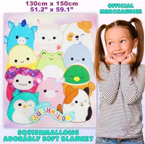 Get Trend Squishmallows Soft Fleece Throw Blanket for Girls Teens, 51x59in
