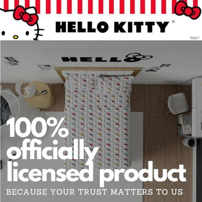 Hello Kitty Bows Bedding Super Soft Cozy Microfiber 4 Piece Full Sheet Set, (Officially Licensed Product) By Franco