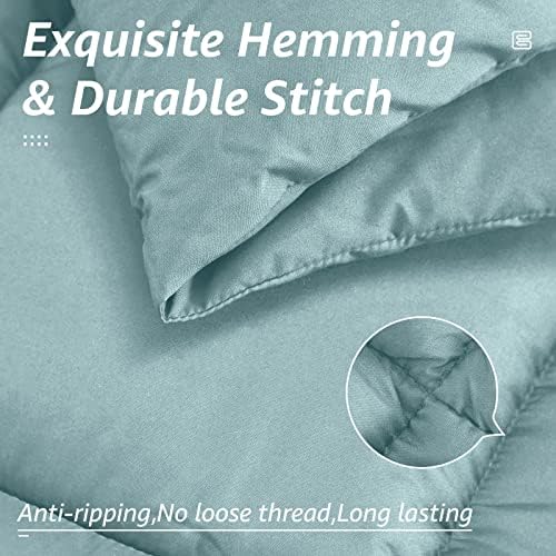HYLEORY All Season California King Size Bed Comforter - Cooling Down Alternative Quilted Duvet Insert with Corner Tabs - Winter Warm - Machine Washable - Turquoise,Cal King(96*104)