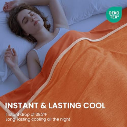 Topcee Cooling Blanket for Night Sweats Absorbs Heat to Keep Adults, Children Cool on Warm Nights, Q-Max 0.5 Cooling Blankets for Hot Sleepers, Ultra-Cool Lightweight Sofa Throw Blanket (50"x70")