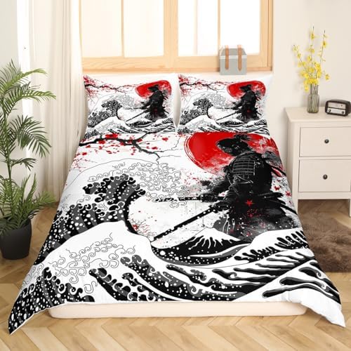 Feelyou Japanese Samurai Duvet Cover Queen Size Boys Girls Teens