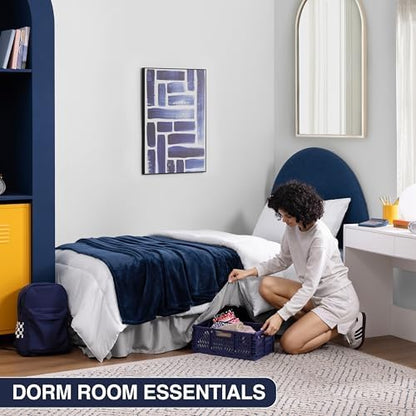 Casual Living Twin XL Bed Skirt, Ruffled Wrap-Around, 15" Drop, Grey