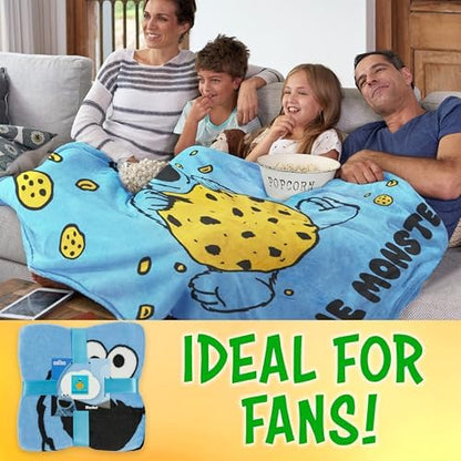 Get Trend Cookie Monster Fleece Throw Blanket for Boys, Girls, 51 x 59 in