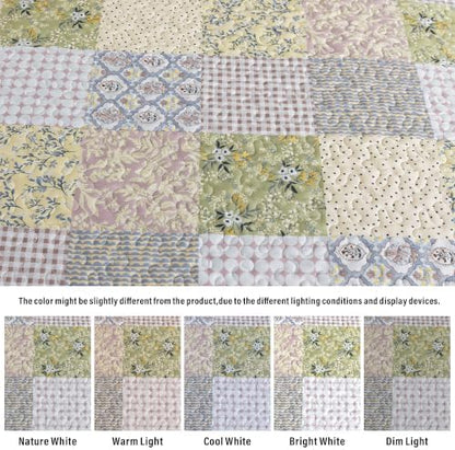 HoneiLife Quilt Set King Size - Lightweight Bedspreads 106x96, Microfiber Quilts 3-Piece, Patchwork Coverlet Rustic Bedding Sets All Season Quilts