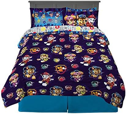 Franco Paw Patrol Kids Bedding Super Soft Comforter and Sheet Set with Sham, 7 Piece Queen Size, (Official Licensed Product)