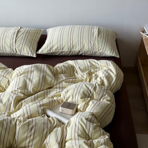 LifeTB Vintage Striped Duvet Cover Set King 3 Piece Striped Bedding Set