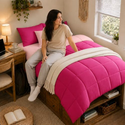Anluoer Twin Comforter Set, 5 Piece Bed in a Bag Twin Bedding Sets