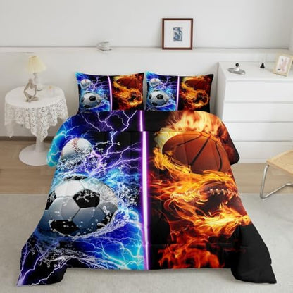 Erosebridal Baseball Soccer Basketball Football Bedding Queen,