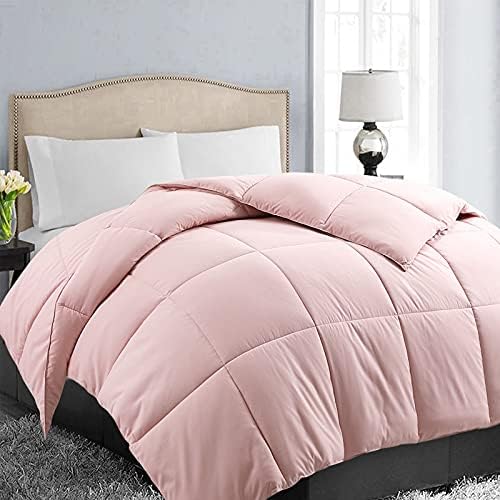 EASELAND Queen Size Down Alternative Comforter, Pink, 88x88 Inches