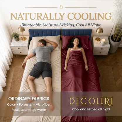 DECOLURE 100% Viscose Derived from Bamboo Sheets King Size | 4 Pc Bed Set