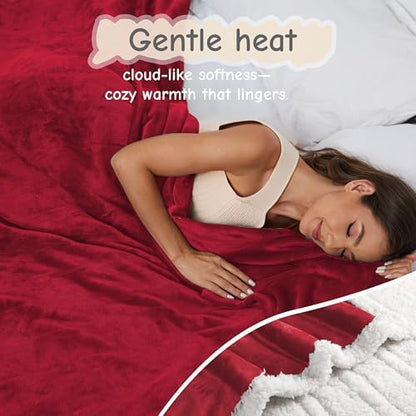 Soypipo Electric Heated Blanket 72"x84", 9 Heat Settings 10-Hour Auto-Off
