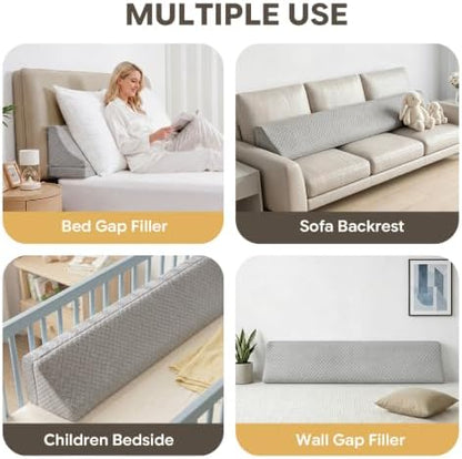 Wedge Pillow Headboard for Bed Gap,Foldable Bed Wedge Gap Filler King Size