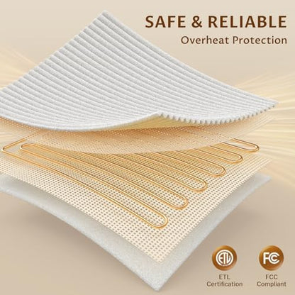 Reaks Heated Blanket Full, 9 Heat Levels, 2-10H Auto-Off, 72"x84", White