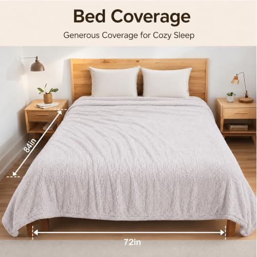 Eydna Electric Heated Blanket Full Size 72"×84" with 9 Heating Levels & 1-10Hs Auto Off，Double Sided Plush Sherpa, Energy Efficient, Machine Washable, Couch & Bed, Light Gradient Purple