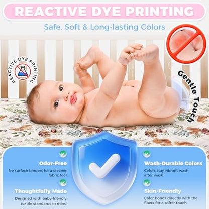 Crib Mattress Protector Viscose from Bamboo 3 Pack, 100% Waterproof Absorbent Crib Mattress Pad Cover for Baby & Toddler, Machine Washable Quilted Toddler Mattress Protector, 52''x28''