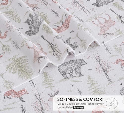 RUVANTI Flannel Sheets Full Size, Wildwood Tapestry
