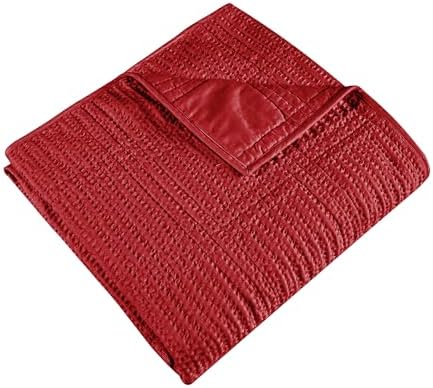 Levtex Home - Cloud Waffle - Throw - Waffle Textured - Red - Throw (50x60in.) - Cotton