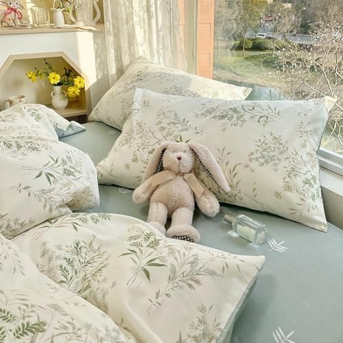 LifeTB Botanical Floral Comforter Set Twin XL, Chic Garden Floral Bedding Comforter with 2 Pillowcases, Soft Fluffy Girls Cottagecore Bedding Set, Breathable Comfy Vintage Botanical Comforter Set