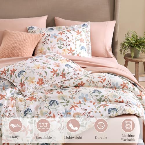 Full Size Comforter Sets - 7 Pieces Floral Bed in a Bag Full Bedding Set